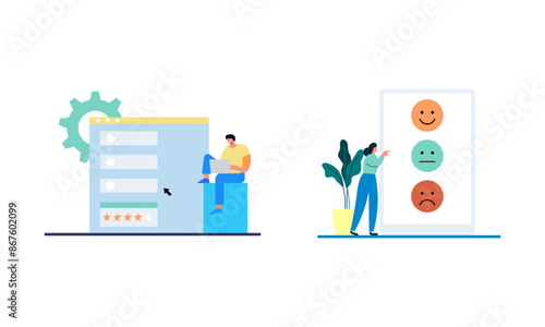 Feedback and review concept illustration vector