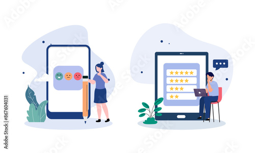 Feedback and review concept illustration vector