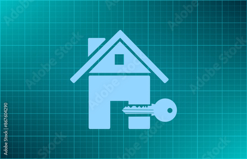 Vector illustration on blue background.