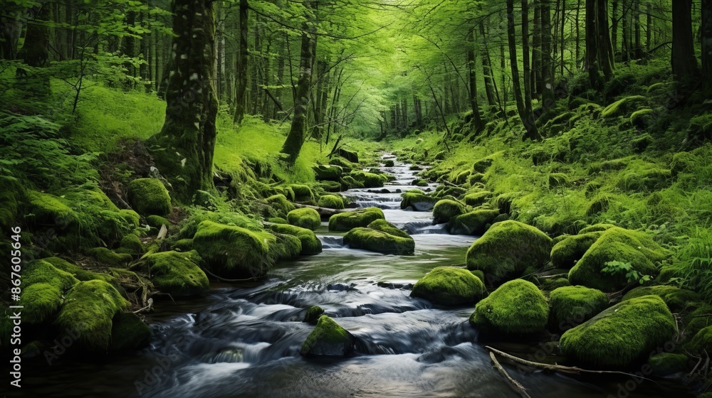 Obraz premium Mystical Forest Stream.