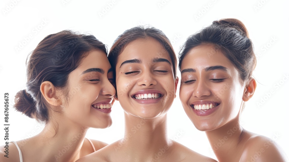 Asian indian women spa with healthy skin on white background realistic studio photo for advertising Asian indian women spa with healthy skin on white background realistic studio photo for advertising