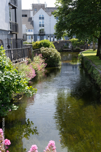 Typical Irish landscape with river