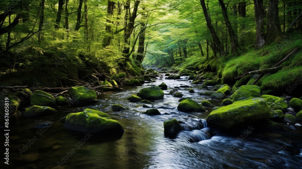 Obraz premium Mystical Forest Stream.