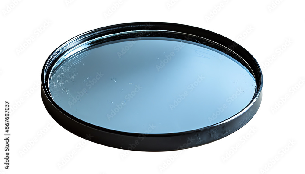 Black round mirror isolate on white background Black round mirror isolate on white background