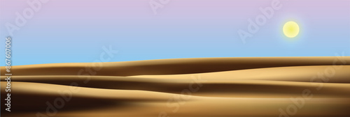 sunny desert landscape where the sands shine vector background