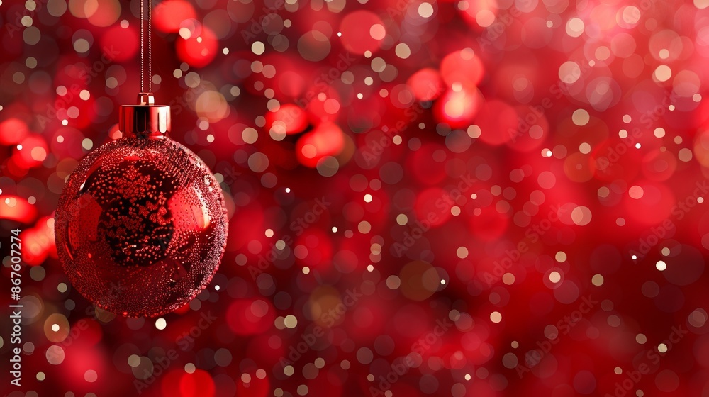 Plain festive red christmas background with snowflakes, sparkling lights, and ornaments - 3d illustration perfect for holiday celebrations, seasonal greetings, and winter-themed designs Plain festive red christmas background with snowflakes, sparkling lights, and ornaments - 3d illustration perfect for holiday celebrations, seasonal greetings, and winter-themed designs