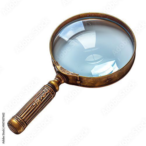 magnifying glass isolated on white photo