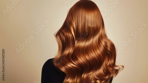a woman with long shiny hair