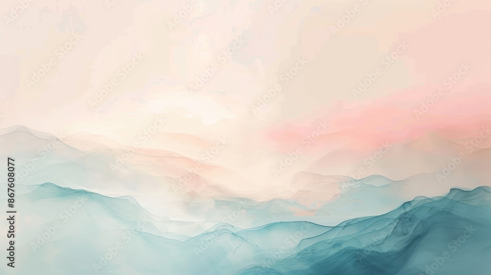 A soothing abstract artwork featuring a landscape rendered in subtle pastel hues, creating a calm and dreamy atmosphere. A soothing abstract artwork featuring a landscape rendered in subtle pastel hues, creating a calm and dreamy atmosphere.
