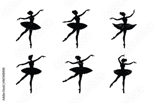 Classic ballet dancer silhouette vector. Ideal for dance-themed designs and artistic projects