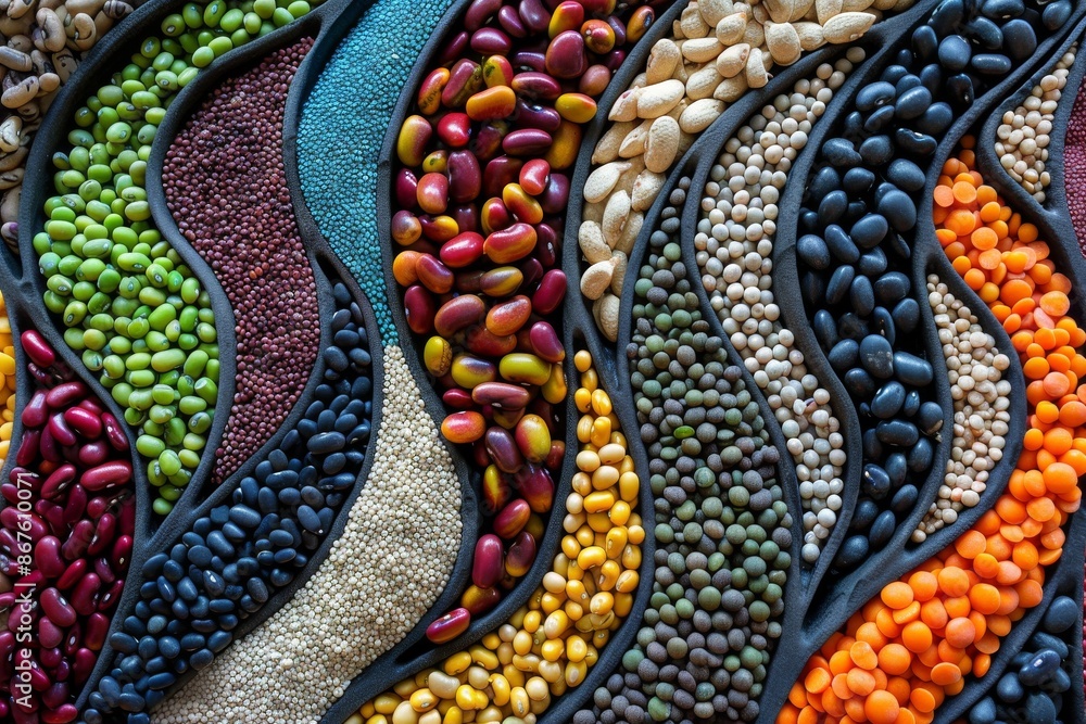 Colorful Bean and Seed Arrangement Colorful Bean and Seed Arrangement