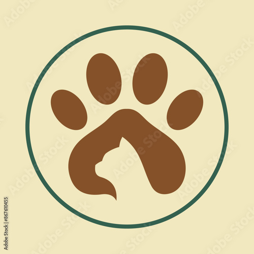 Cat paw applicable trendy icon beautiful abstract vector illustration artwork colorful design