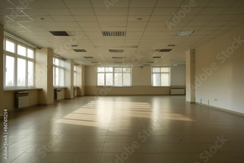 Wallpaper Mural Commercial Rental. New Empty Office Space Ready for Rent in Corporate Business Setting Torontodigital.ca