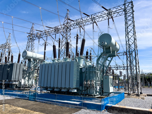 200MVA Transformer connected in a 230kV power system, ready for electrical power transmission