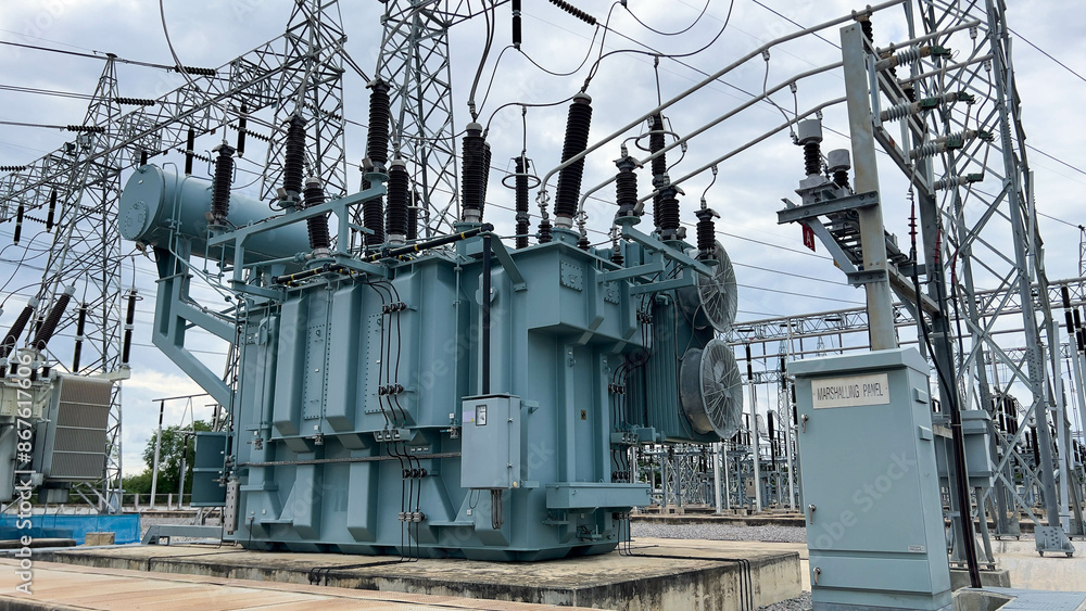 200MVA Transformer with a Marshalling Panel in a 230kV power system, ready for electrical power transmission 200MVA Transformer with a Marshalling Panel in a 230kV power system, ready for electrical power transmission