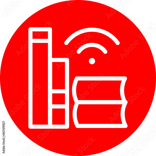 ELibrary Vector Line white Circle Red