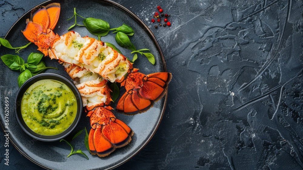 Chilled Lobster Tails with Green Goddess Aioli copy space Chilled Lobster Tails with Green Goddess Aioli copy space