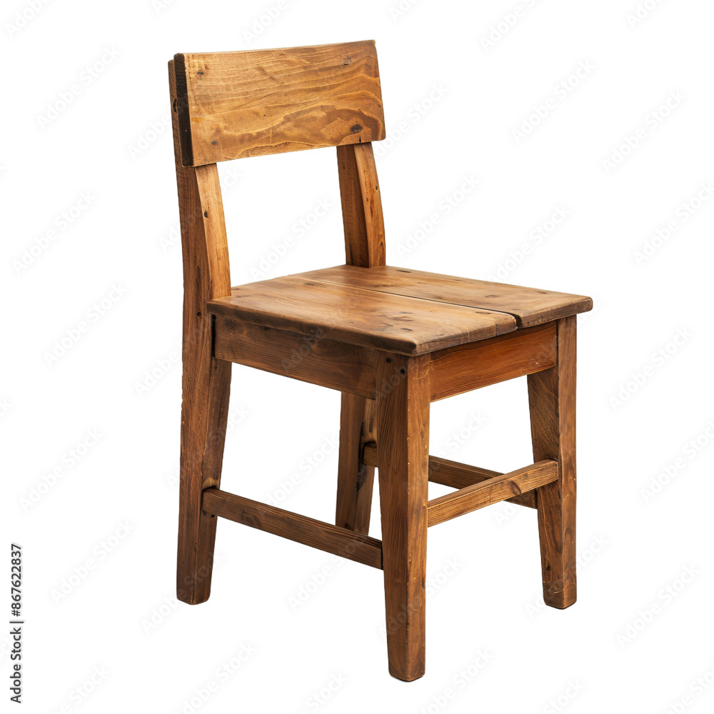 A simple wood chair on an isolated background A simple wood chair on an isolated background