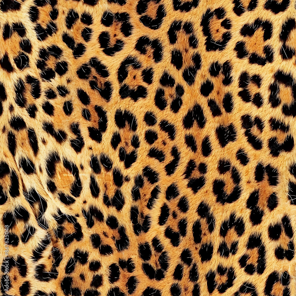 Leopard Print Seamless Pattern, Black and Brown Spots on Beige Background Leopard Print Seamless Pattern, Black and Brown Spots on Beige Background