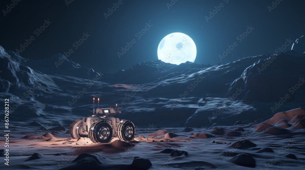 custom made wallpaper toronto digitalRovers exploring the moonlit extraterrestrial landscapes.