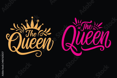 The queen birthday typography design vector illustration