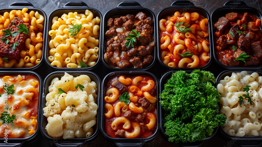 The food in the square lunch box is neatly placed on the table. The food in the square lunch box is neatly placed on the table.