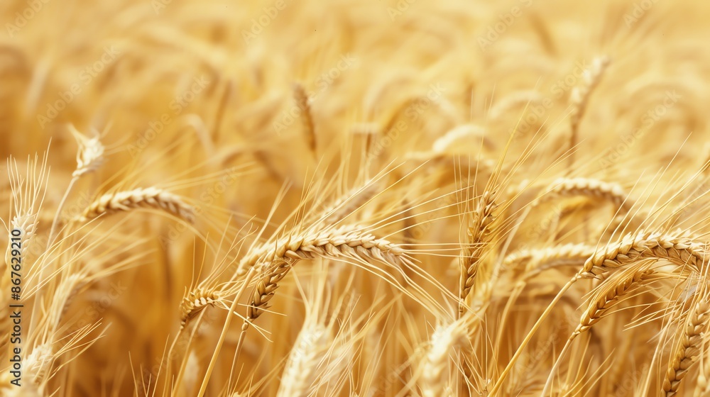 Golden wheat stalks in a field, close-up view. Golden wheat stalks in a field, close-up view.