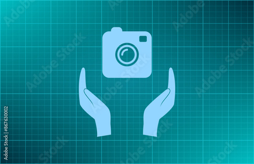 Vector illustration on blue background.