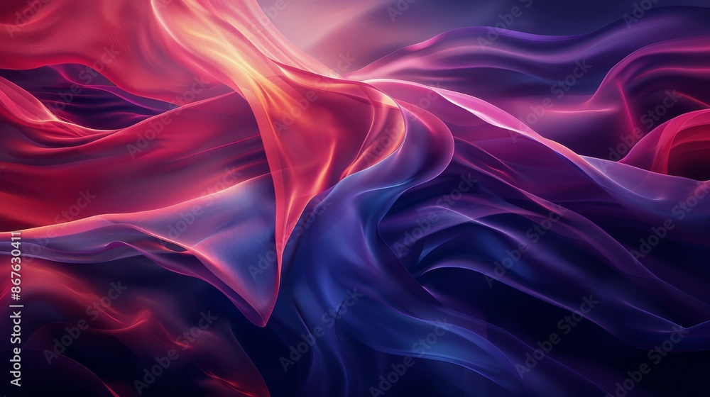 Obraz premium Abstract Red And Blue Fabric Drapery In Motion