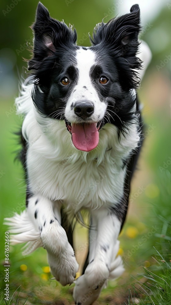 An exuberant Border Collie running towards the camera, its ears flapping and eyes bright, amid fallen autumn leaves. An exuberant Border Collie running towards the camera, its ears flapping and eyes bright, amid fallen autumn leaves.