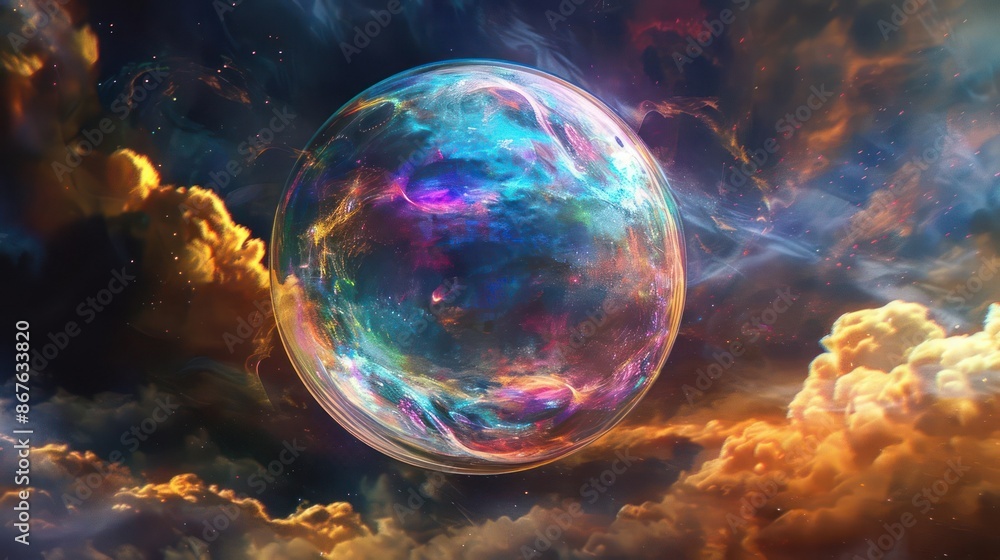A stunning cosmic bubble with vibrant colors and shapes., image of galaxy universe space beautiful like magic in dream. A stunning cosmic bubble with vibrant colors and shapes., image of galaxy universe space beautiful like magic in dream.