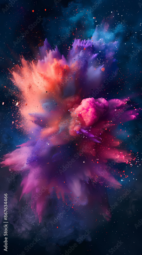 Fototapeta premium Vibrant powder explosion