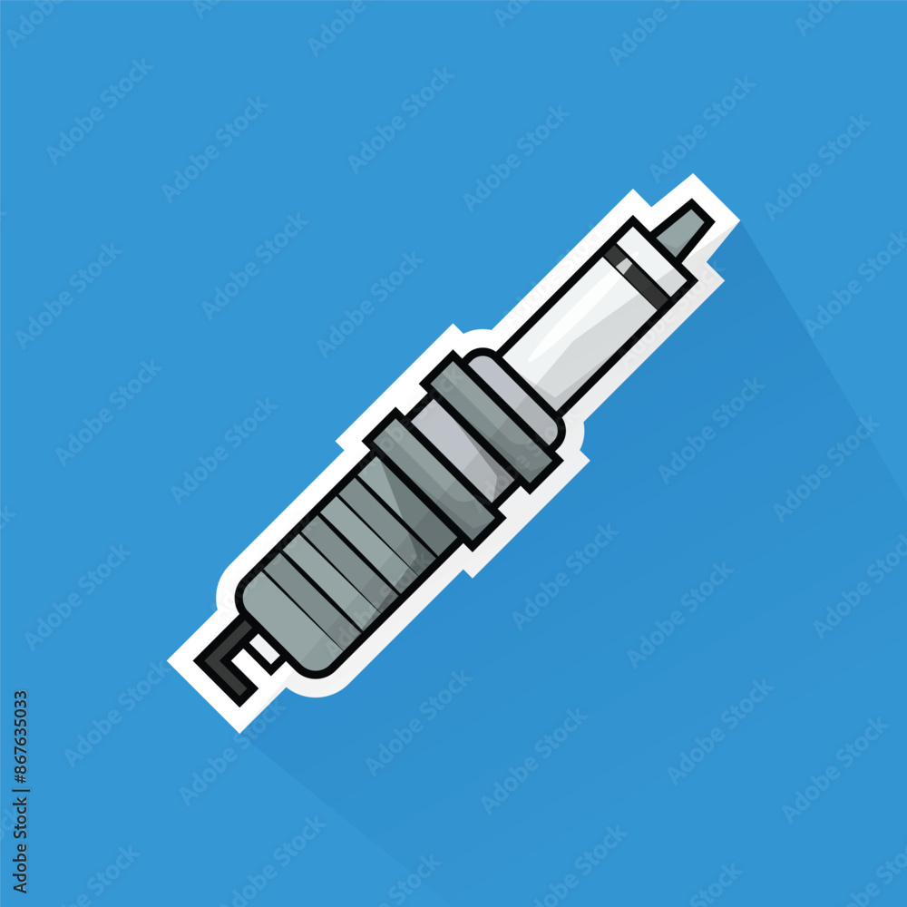 Illustration of Spark Plug in Flat Design Illustration of Spark Plug in Flat Design