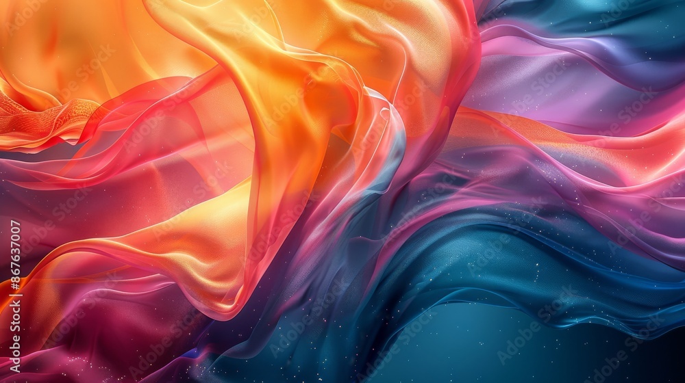 Obraz premium Colorful abstract flowing waves background