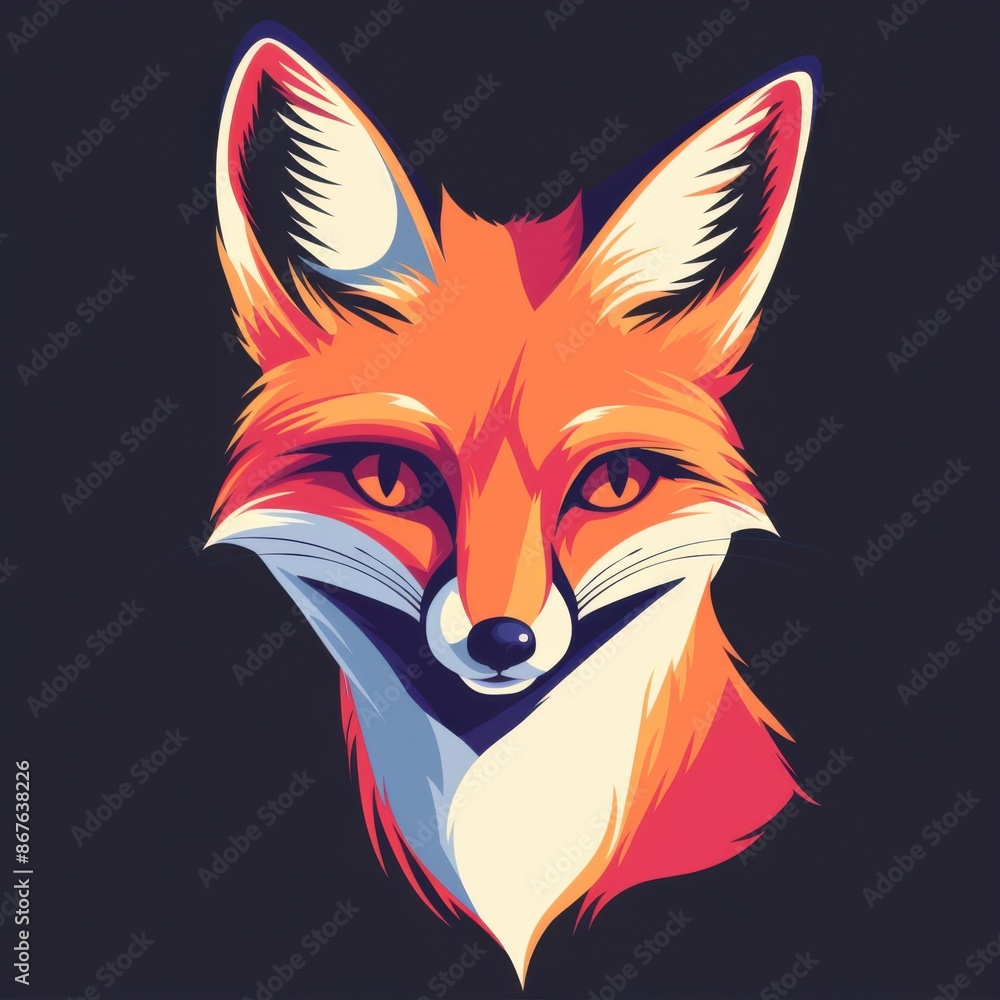 Geometric colorful fox illustration, fox logo Geometric colorful fox illustration, fox logo
