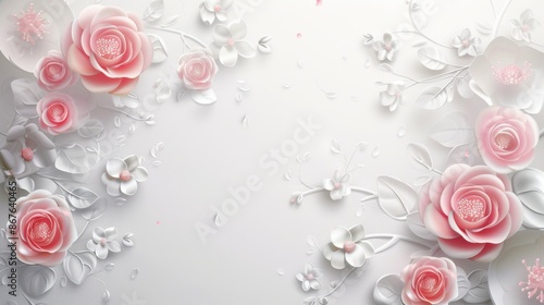 Elegant floral background with white flowers, flowers background, flowers photo