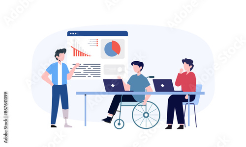 Business inclusive meeting with diversity concept illustration