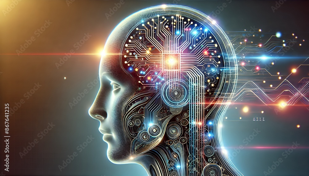 Obraz premium Artificial Intelligence in Humanoid Head
