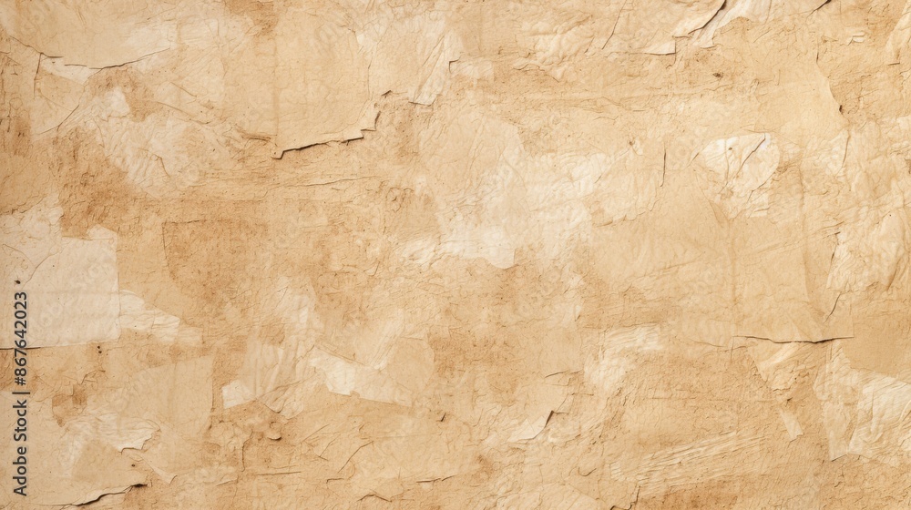 Obraz premium A well-crafted brown paper texture showcasing a rich array of layered details, presenting an organic and rustic feel, perfect for various artistic and design applications.