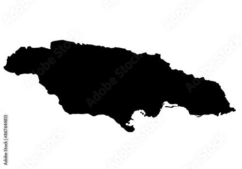 jamaica map silhouette on transparent background