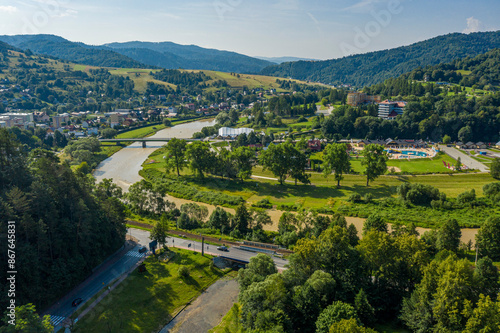 Muszyna, Malopolska, widok z drona