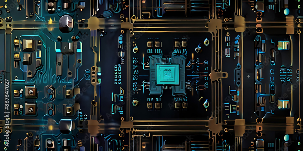artificial intelligence digital brain circuit board futuristic
