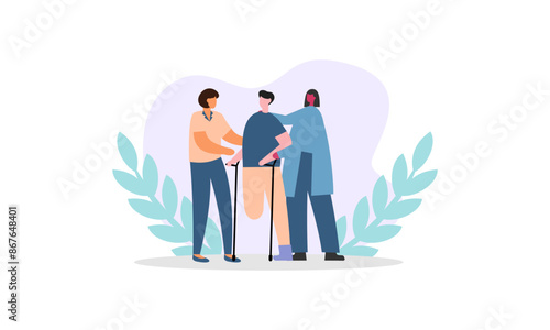 World humanitarian day illustration, community care people
