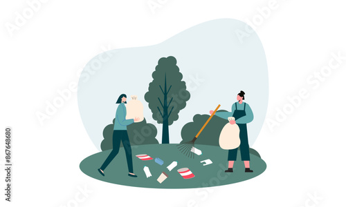 World humanitarian day illustration, community care people