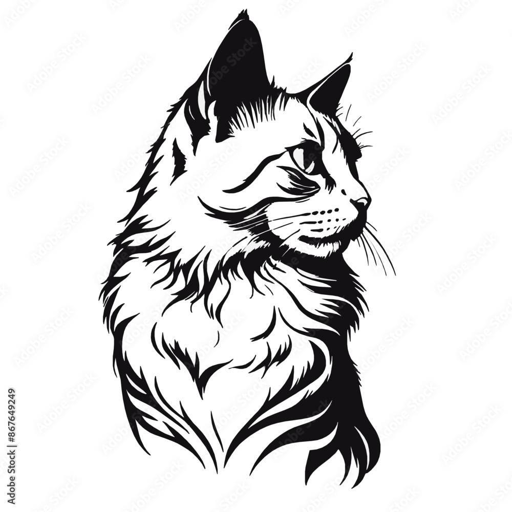 cat silhouette vector with a white background in a clean, minimalist style cat silhouette vector with a white background in a clean, minimalist style