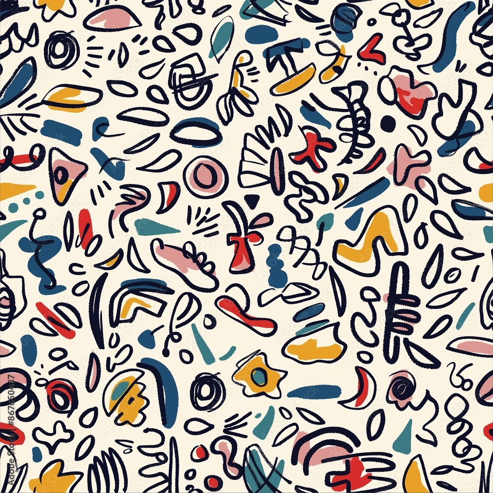 Simple seamless doodle pattern. Perfect for fun and playful designs, children’s projects, and whimsical illustrations. Simple seamless doodle pattern. Perfect for fun and playful designs, children’s projects, and whimsical illustrations.