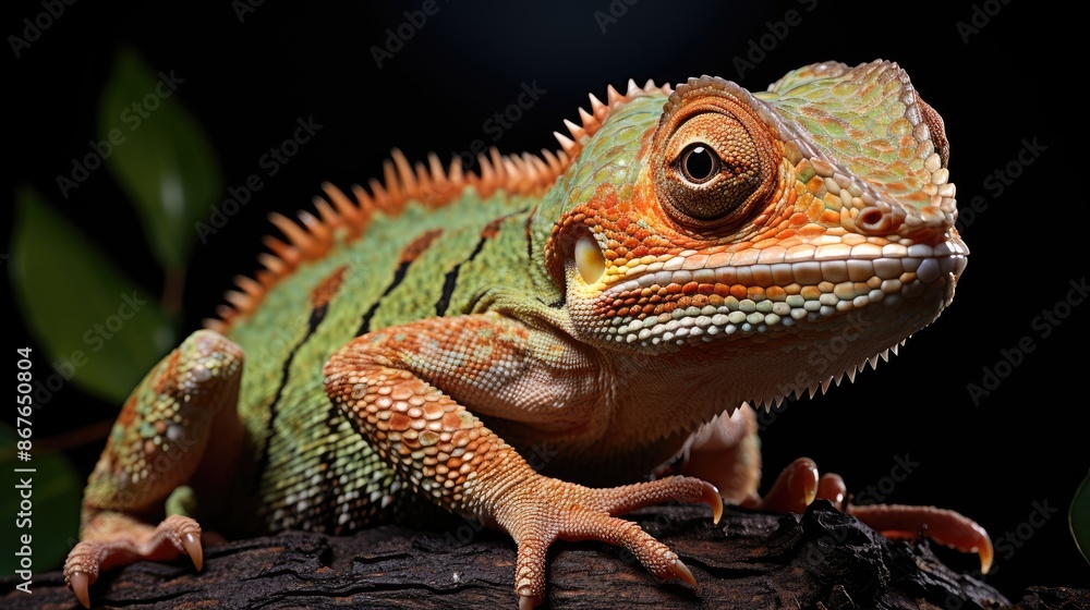 Fototapeta premium iguana on a branch HD 8K wallpaper Stock Photographic image