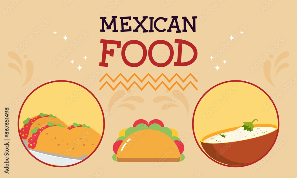 Mexican Food Signature Dishes Illustration Mexican Food Signature Dishes Illustration