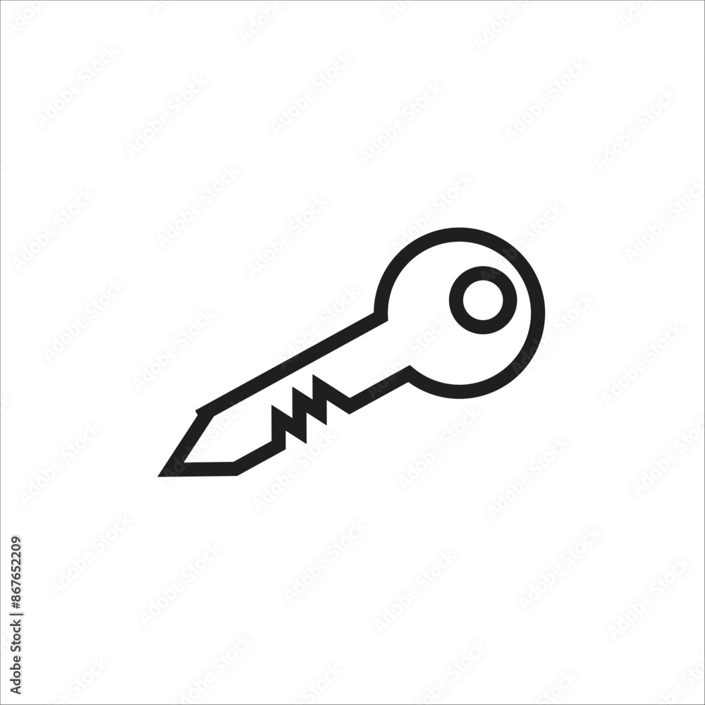 key vector icon line template key vector icon line template