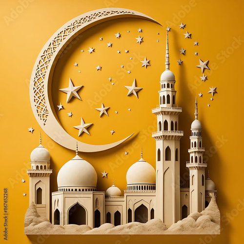  Mosque with Moon and Stars photo